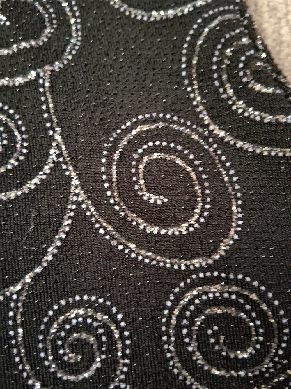 Dressbarn COLLECTION Black Sparkle Swirl Cap Sleeve Top - Picture 13 of 13